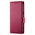 For vivo Y39 5G Side Buckle Magnetic Frosted Leather Phone Case(Wine Red) - 2