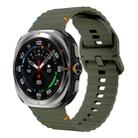 For Samsung Galaxy Watch Ultra 47mm / Ultra 2025 Kalebol Wave Stitching Silicone Strap(Army Green) - 1