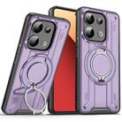 For Redmi Note 13 Pro 4G Rotating Ring Holder Magnetic MagSafe Phone Case(Purple) - 1