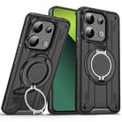 For Redmi Note 13 Pro 5G Rotating Ring Holder Magnetic MagSafe Phone Case(Black) - 1