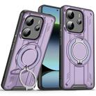 For Redmi Note 14 4G 164.48mm Rotating Ring Holder Magnetic MagSafe Phone Case(Purple) - 1