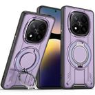 For Redmi Note 14 Pro 4G Rotating Ring Holder Magnetic MagSafe Phone Case(Purple) - 1