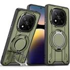 For Redmi Note 14 Pro 4G Rotating Ring Holder Magnetic MagSafe Phone Case(Green) - 1