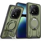 For Redmi Note 14 Pro+ 5G Rotating Ring Holder Magnetic MagSafe Phone Case(Green) - 1
