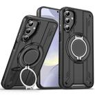 For Samsung Galaxy S25+ / S24+ 5G Rotating Ring Holder Magnetic MagSafe Phone Case(Black) - 1