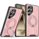 For Samsung Galaxy S24 Ultra 5G Rotating Ring Holder Magnetic MagSafe Phone Case(Pink) - 1