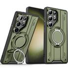 For Samsung Galaxy S23 Ultra 5G Rotating Ring Holder Magnetic MagSafe Phone Case(Green) - 1