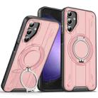 For Samsung Galaxy S23 FE 5G Rotating Ring Holder Magnetic MagSafe Phone Case(Pink) - 1