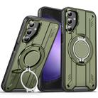 For Samsung Galaxy S23 FE 5G Rotating Ring Holder Magnetic MagSafe Phone Case(Green) - 1