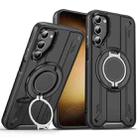 For Samsung Galaxy S23+ 5G Rotating Ring Holder Magnetic MagSafe Phone Case(Black) - 1