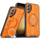 For Samsung Galaxy S23+ 5G Rotating Ring Holder Magnetic MagSafe Phone Case(Orange) - 1