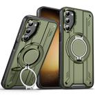 For Samsung Galaxy S23+ 5G Rotating Ring Holder Magnetic MagSafe Phone Case(Green) - 1