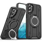 For Samsung Galaxy S22 5G Rotating Ring Holder Magnetic MagSafe Phone Case(Black) - 1