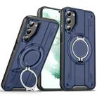 For Samsung Galaxy S22+ 5G Rotating Ring Holder Magnetic MagSafe Phone Case(Blue) - 1