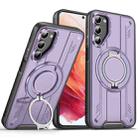 For Samsung Galaxy S21 5G Rotating Ring Holder Magnetic MagSafe Phone Case(Purple) - 1