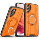 For Samsung Galaxy S21 5G Rotating Ring Holder Magnetic MagSafe Phone Case(Orange) - 1