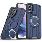 For Samsung Galaxy S21+ 5G Rotating Ring Holder Magnetic MagSafe Phone Case(Blue) - 1