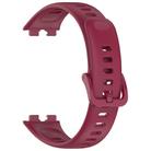 For Huawei Band 10 / 9 / 8 Kalebol Colorful Buckle Silicone Watch Strap(Wine Red) - 3
