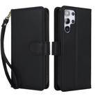 For Samsung Galaxy S25 Ultra 5G Multi-Card Wallet RFID Leather Phone Case(Black) - 1
