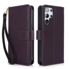 For Samsung Galaxy S25 Ultra 5G Multi-Card Wallet RFID Leather Phone Case(Dark Purple) - 1