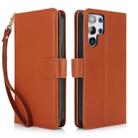 For Samsung Galaxy S25 Ultra 5G Multi-Card Wallet RFID Leather Phone Case(Brown) - 1