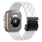 For Apple Watch 46mm / 49mm / 45mm / 44mm Kalebol Mesh Umbrella Buckle Silicone Watch Strap(White) - 2