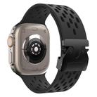 For Apple Watch 46mm / 49mm / 45mm / 44mm Kalebol Mesh Umbrella Buckle Silicone Watch Strap(Black) - 2