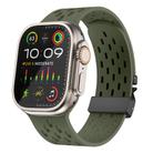 For Apple Watch 46mm / 49mm / 45mm / 44mm Kalebol Mesh Umbrella Buckle Silicone Watch Strap(Army Green) - 1