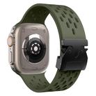 For Apple Watch 46mm / 49mm / 45mm / 44mm Kalebol Mesh Umbrella Buckle Silicone Watch Strap(Army Green) - 2