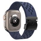 For Apple Watch 46mm / 49mm / 45mm / 44mm Kalebol Mesh Umbrella Buckle Silicone Watch Strap(Midnight Blue) - 2