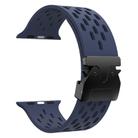For Apple Watch 46mm / 49mm / 45mm / 44mm Kalebol Mesh Umbrella Buckle Silicone Watch Strap(Midnight Blue) - 3