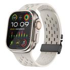 For Apple Watch 46mm / 49mm / 45mm / 44mm Kalebol Mesh Umbrella Buckle Silicone Watch Strap(Starlight) - 1