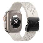 For Apple Watch 46mm / 49mm / 45mm / 44mm Kalebol Mesh Umbrella Buckle Silicone Watch Strap(Starlight) - 2