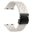 For Apple Watch 46mm / 49mm / 45mm / 44mm Kalebol Mesh Umbrella Buckle Silicone Watch Strap(Starlight) - 3