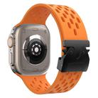 For Apple Watch 42mm / 41mm / 40mm / 38mm Kalebol Mesh Umbrella Buckle Silicone Watch Strap(Orange) - 2