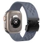 For Apple Watch 42mm / 41mm / 40mm / 38mm Kalebol Mesh Umbrella Buckle Silicone Watch Strap(Blue Grey) - 2