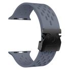 For Apple Watch 42mm / 41mm / 40mm / 38mm Kalebol Mesh Umbrella Buckle Silicone Watch Strap(Blue Grey) - 3