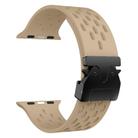 For Apple Watch 42mm / 41mm / 40mm / 38mm Kalebol Mesh Umbrella Buckle Silicone Watch Strap(Milk Tea) - 3