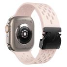 For Apple Watch 42mm / 41mm / 40mm / 38mm Kalebol Mesh Umbrella Buckle Silicone Watch Strap(Sand Pink) - 2
