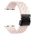 For Apple Watch 42mm / 41mm / 40mm / 38mm Kalebol Mesh Umbrella Buckle Silicone Watch Strap(Sand Pink) - 3