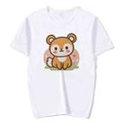 Squirrel Printed Round Neck Modal Short Sleeve T-shirt Print On Your Demand, Size:XL(White) - 1