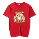 Squirrel Printed Round Neck Modal Short Sleeve T-shirt Print On Your Demand, Size:XXXXXL(Red) - 1