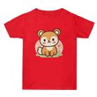 Squirrel Printed Summer Baggy Cotton Short Sleeve T-shirt Print On Your Demand, Size:L(Red) - 1