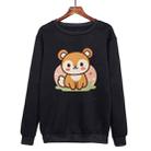 Squirrel Printed Casual Loose Round Neck Sweatshirt Print On Your Demand, Size:S(Black) - 1