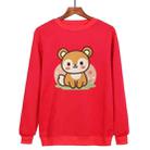 Squirrel Printed Casual Loose Round Neck Sweatshirt Print On Your Demand, Size:XL(Red) - 1