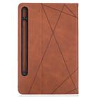 For Samsung Galaxy Tab S8 / Galaxy Tab S7 T870 Rhombus Texture Horizontal Flip Magnetic Leather Case with Holder & Card Slots(Brown) - 2