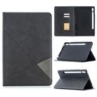 For Samsung Galaxy Tab S8 / Galaxy Tab S7 T870 Rhombus Texture Horizontal Flip Magnetic Leather Case with Holder & Card Slots(Black) - 1