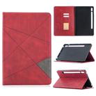 For Samsung Galaxy Tab S8 / Galaxy Tab S7 T870 Rhombus Texture Horizontal Flip Magnetic Leather Case with Holder & Card Slots(Red) - 1