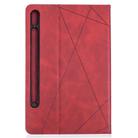 For Samsung Galaxy Tab S8 / Galaxy Tab S7 T870 Rhombus Texture Horizontal Flip Magnetic Leather Case with Holder & Card Slots(Red) - 3