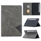 For Samsung Galaxy Tab S8 / Galaxy Tab S7 T870 Rhombus Texture Horizontal Flip Magnetic Leather Case with Holder & Card Slots(Grey) - 1